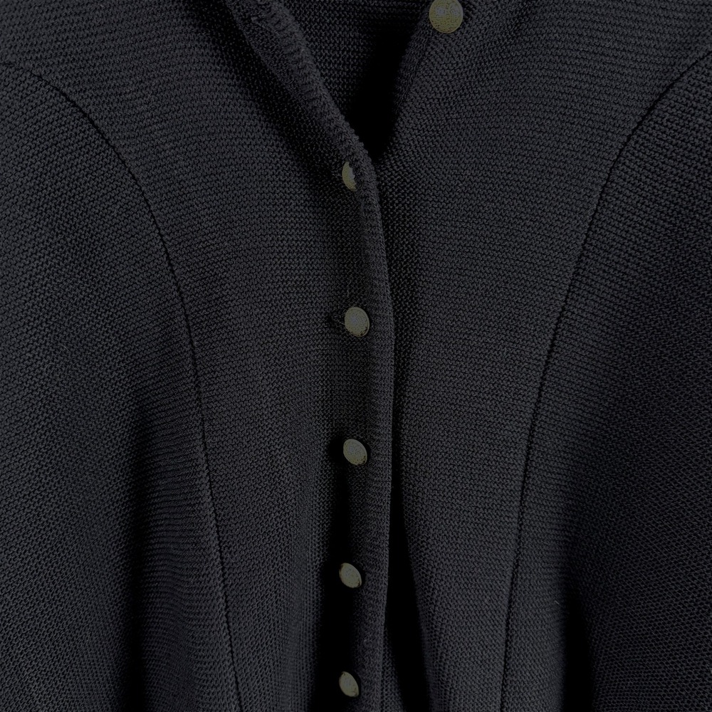European Cottagecore Scallop Hem Cardigan Silver Buttons Huber Black - Picture 7 of 10